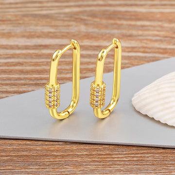 Nidin Minimalist U-Shaped Geometric Hoop Earrings